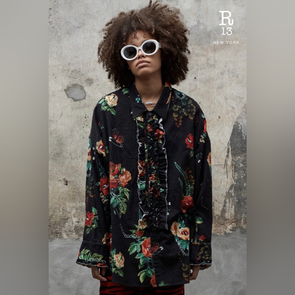 R13 Useless Treasures Tuxedo Shirt. Size Small. Bnwt